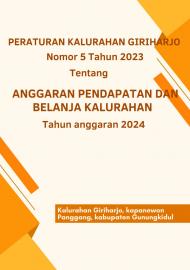 PERATURAN KALURAHAN NO 5 TAHUN 2023 TENTANG ANGGARAN PENDAPATAN DAN BELANJA KALURAHAN TAHUN 2024